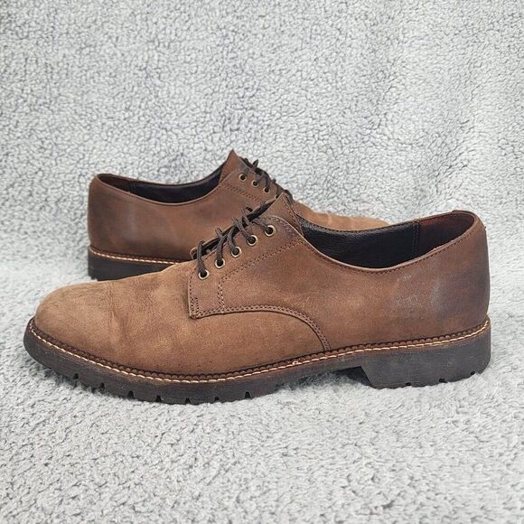 HS Trask Mens Work Oxfords Sz 12 Brown Lace Up Casual Dress Shoes Outdoor - Picture 1 of 9